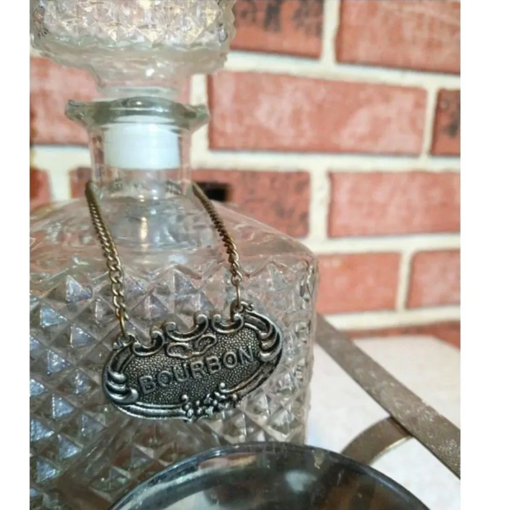 60's Vintage Dorothy Thorpe Crystal Decanters Silver Luster Glasses Ice Bucket